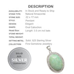 Natural Aqua Green Amazonite Gemstone .925 Sterling Silver Pendant - BELLADONNA