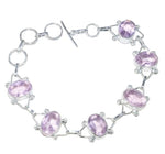 Pink Quartz Gemstone .925 Silver Bracelet - BELLADONNA
