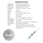Genuine Blue Sapphire Oval, White Cubic Zirconia Solid .925 Sterling Silver Bracelet - BELLADONNA