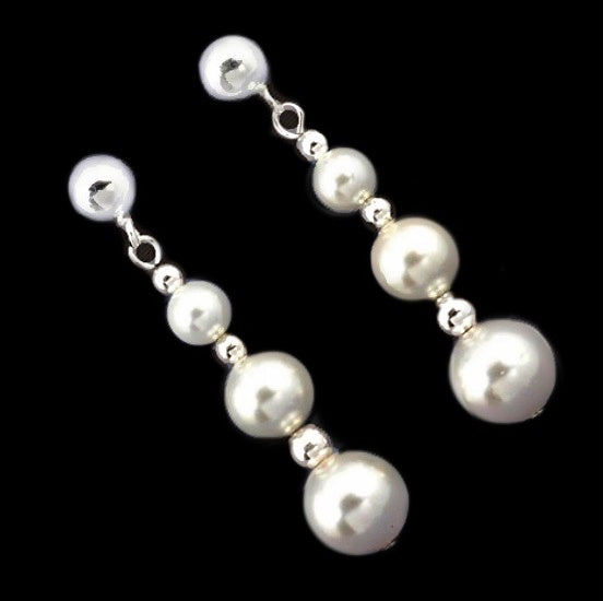 20.98 Cts Natural White Pearl Solid .925 Sterling Silver Stud Earrings - BELLADONNA