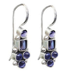 Dainty Natural Amethyst Gemstone Earrings In Solid .925 Sterling Silver Fine Earrings - BELLADONNA