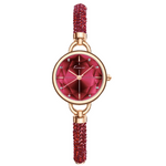 Women's Quartz Small Dial Adjustable Bangle Watch With Crystal Accents in Gorgeous Colours - BELLADONNA