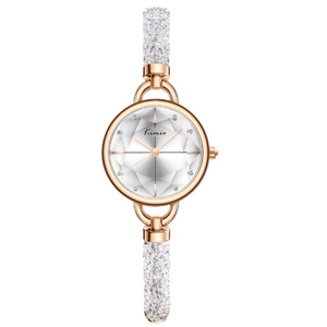 Women's Quartz Small Dial Adjustable Bangle Watch With Crystal Accents in Gorgeous Colours - BELLADONNA