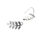 Dainty Leaf Shape Silver Fashion Earrings - BELLADONNA