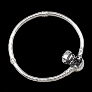 S925 Sterling Silver European and American Fashion Magnolia Charm Snake Bone Bracelet - BELLADONNA