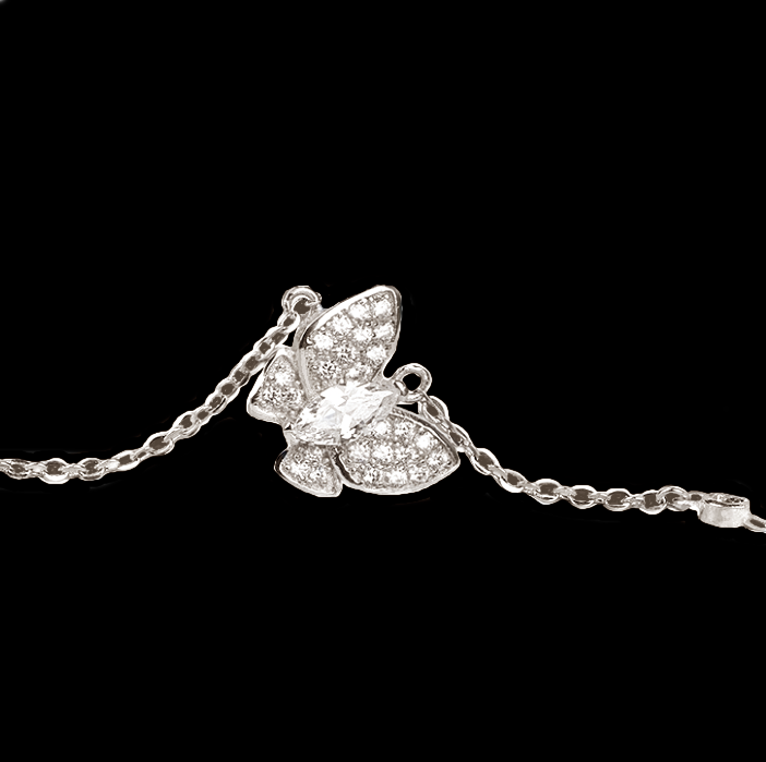 S925 Sterling Silver Famicro-inlaid Cubic Zirconia Butterfly Bracelet - BELLADONNA