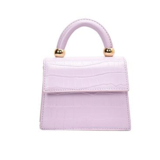 Simple Stone Grain Mini Handbag in Four Colours with Handle and Shoulder Strap - BELLADONNA