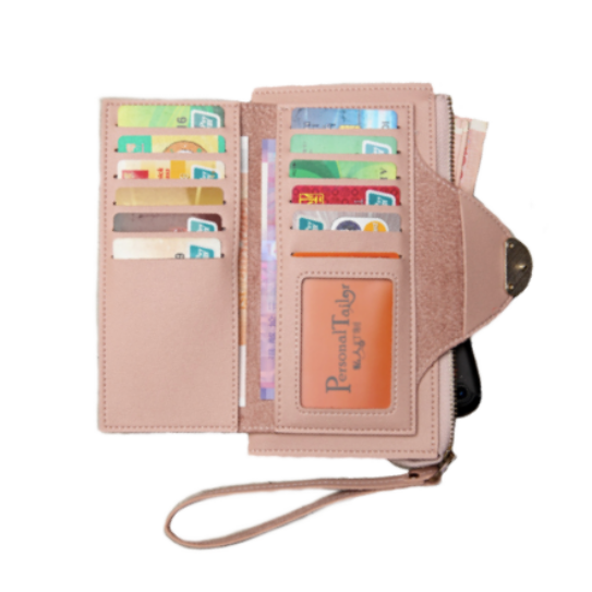 Women's Two Fold Double Section Long Wallet in Gorgeous Colours - BELLADONNA