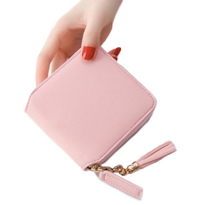 Women's Small Square Zipper Wallet / Purse - BELLADONNA