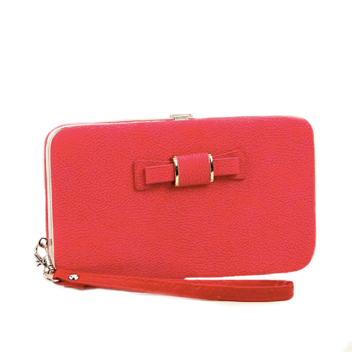 Women's Pretty Bow Purse with Phone Storage Available in Beautiful Colours - BELLADONNA