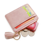 Small Card Coin and Notes Purse with Tassel Charm and Keyring - BELLADONNA