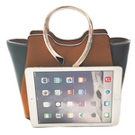 Trendy Fashion Tote Handbag with Metal Handle & Shoulder Strap in Stunning Colours - BELLADONNA