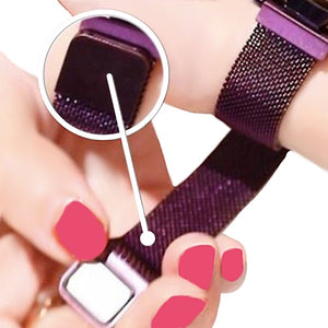 Women's Relogio Feminino Magnetic Watch Strap Wristwatches in Rose Gold and Deep Purple - BELLADONNA