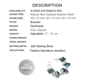 New Zealand Abalone In .925 Sterling Silver Bracelet - BELLADONNA