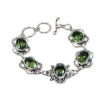 Soft Green Amethyst Gemstone .925 Silver Bracelet - BELLADONNA