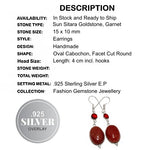 Sun Sitara Gold Sandstone,Garnet .925 Sterling Silver Earrings - BELLADONNA