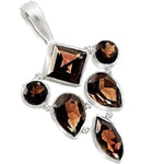 11.62 Cts Natural Smoky Topaz .925 Solid Sterling Silver Pendant - BELLADONNA