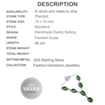 Pretty Faceted Peridot Gemstone .925 Silver Necklace - BELLADONNA