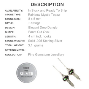 Handmade Rainbow Mystic Topaz Drop Dangle Earrings In Solid 925 Sterling Silver - BELLADONNA