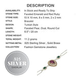 Turkish Faceted Emerald, Ruby Gemstone .925 Sterling Silver, Solid Brass Bracelet - BELLADONNA
