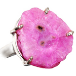 Pink Solar Quartz Gemstone .925 Silver Ring size 7.5 or P - BELLADONNA