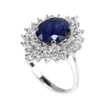 Earth Mined Blue Sapphire Gemstone 925 Sterling Silver Ring Size 7 - BELLADONNA