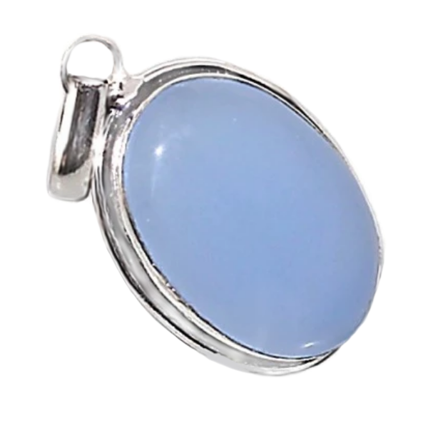 Blue Chalcedony .925 Silver Pendant - BELLADONNA