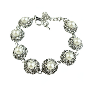 Pearl, Diamanté Bridal, Evening Wear Bracelet - BELLADONNA