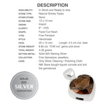Natural Smoky Topaz Gemstone Heart set in Solid .925 Sterling Silver Pendant - BELLADONNA