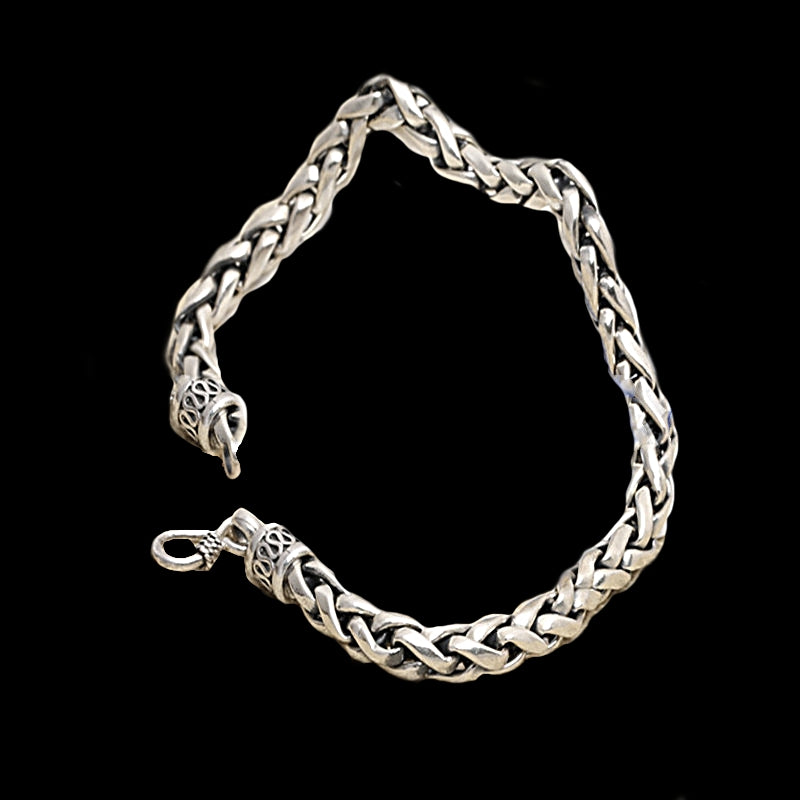Mens Antique Style Solid .925 Sterling Silver Bracelet 20 cm - BELLADONNA