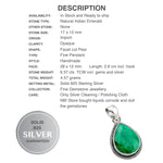 Dainty Natural Indian Emerald Pear Shape Gemstone Solid 925 Sterling Silver Pendant - BELLADONNA